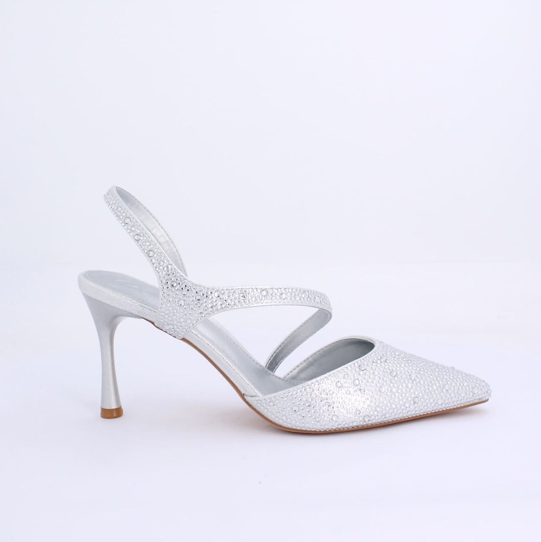 BIANCA SLINGBACK HEEL - SILVER