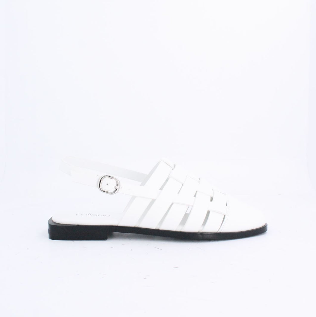 WYNNE FLAT MULES - WHITE